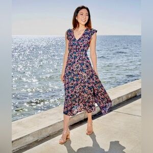 Jessica Simpson Acrylic Floral Gabbie Dress, Multi, 
Size XS